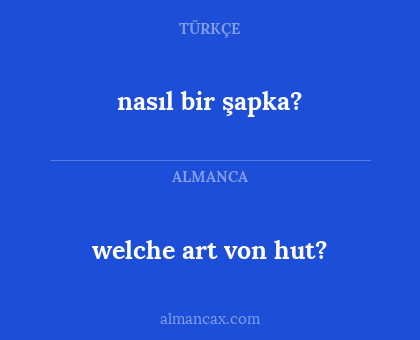 welche art von hut? - nasıl bir şapka?