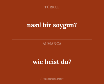 wie  heist du? - nasıl bir soygun?