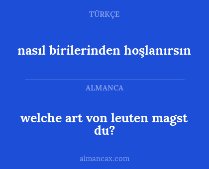 welche art von leuten magst du? - nasıl birilerinden hoşlanırsın