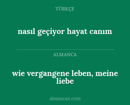 nasıl geçiyor hayat canım - wie vergangene leben, meine liebe
