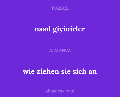 wie ziehen sie sich an - nasıl giyinirler