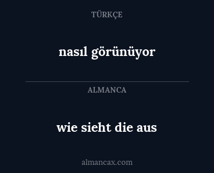 nasıl görünüyor - wie sieht die aus