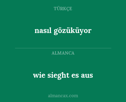 wie sieght es aus - nasıl gözüküyor