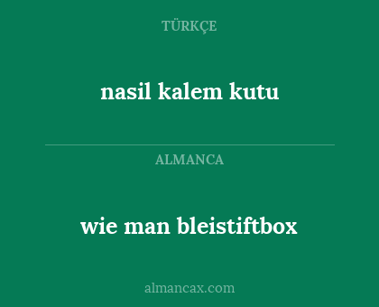 wie man bleistiftbox - nasil kalem kutu