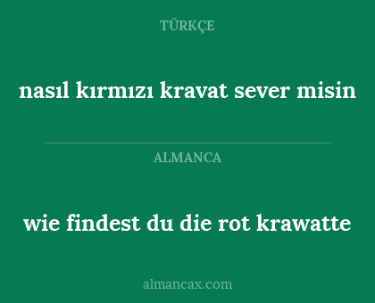 wie findest du die rot krawatte - nasıl kırmızı kravat sever misin
