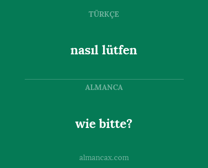 wie bitte? - nasıl lütfen