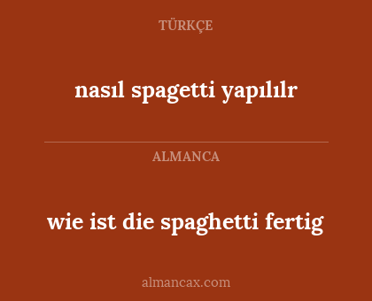 nasıl spagetti yapılılr - wie ist die spaghetti fertig