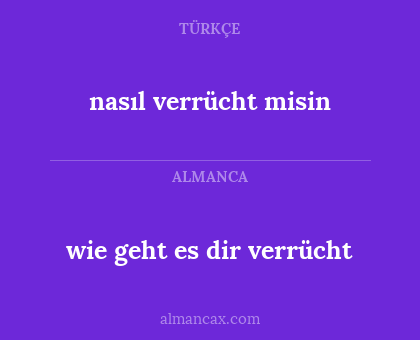 nasıl verrücht misin - wie geht es dir verrücht