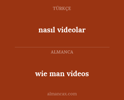 nasıl videolar - wie man videos