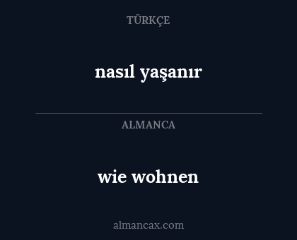 wie wohnen - nasıl yaşanır