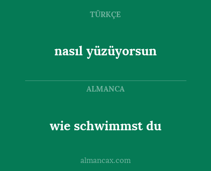 wie schwimmst du - nasıl yüzüyorsun