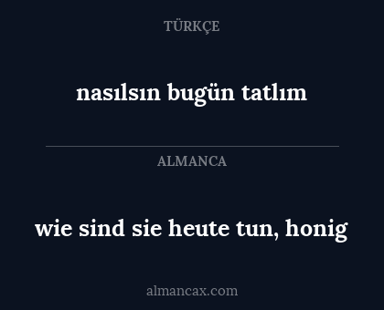 nasılsın bugün tatlım - wie sind sie heute tun, honig
