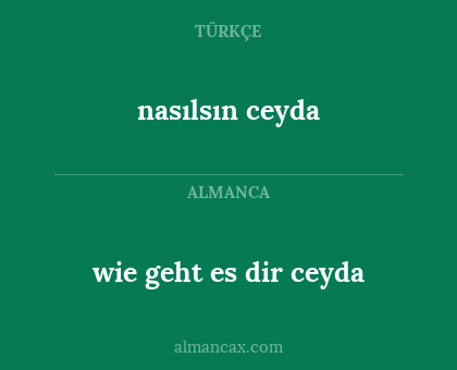 nasılsın ceyda - wie geht es dir ceyda