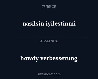 howdy verbesserung - nasilsin iyilestinmi