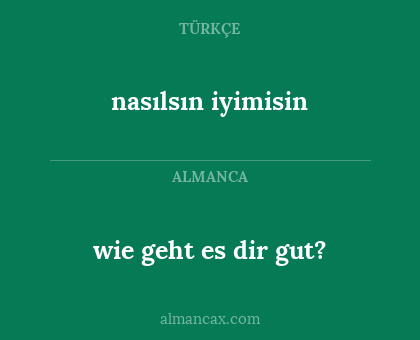 nasılsın iyimisin - wie geht es dir gut?