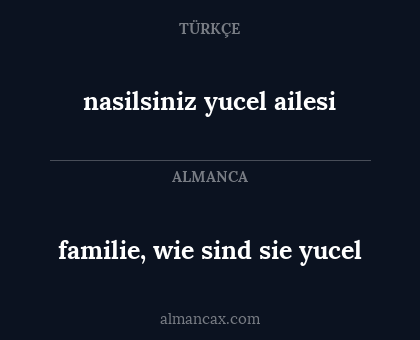 nasilsiniz yucel ailesi - familie, wie sind sie yucel