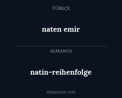 natin-reihenfolge - naten emir
