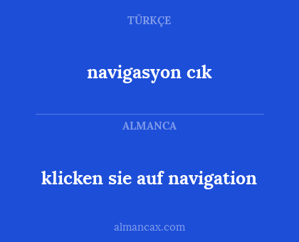 klicken sie auf navigation - navigasyon cık