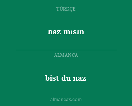 bist du naz - naz mısın