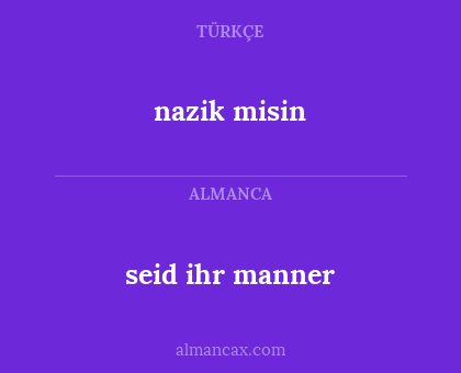 nazik misin - seid ihr manner
