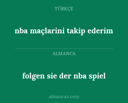 folgen sie der nba spiel - nba maçlarini takip ederim