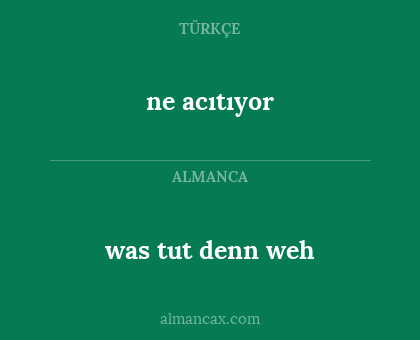 was tut denn weh - ne acıtıyor