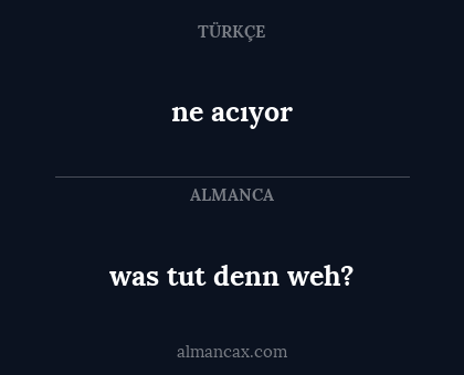 ne acıyor - was tut denn weh?