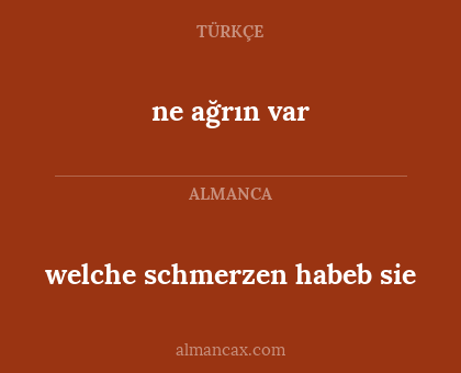 ne ağrın var - welche schmerzen habeb sie