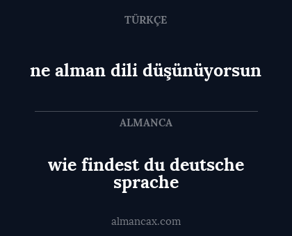ne alman dili düşünüyorsun - wie findest du deutsche sprache