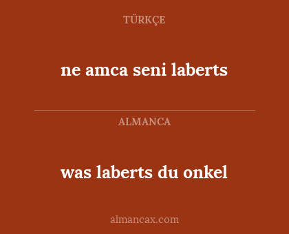 ne amca seni laberts - was laberts du onkel