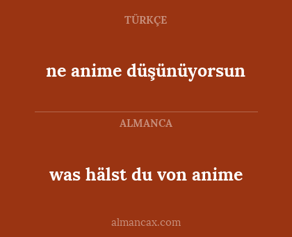 was hälst du von anime - ne anime düşünüyorsun