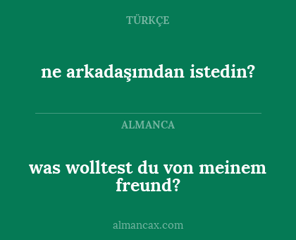 was wolltest du von meinem freund? - ne arkadaşımdan istedin?