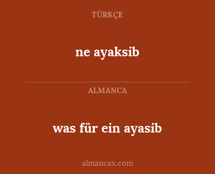 ne ayaksib - was für ein ayasib
