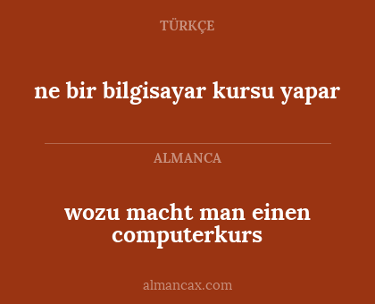 ne bir bilgisayar kursu yapar - wozu macht man einen computerkurs