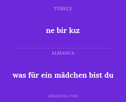 was für ein mädchen bist du - ne bir kız