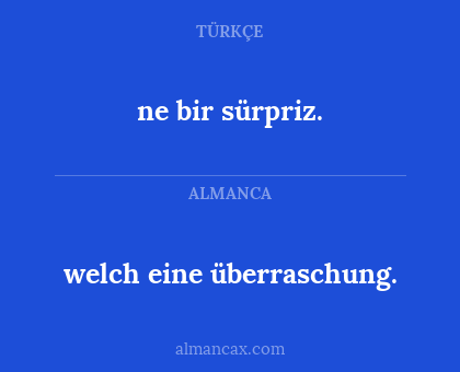 welch eine überraschung. - ne bir sürpriz.