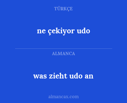 was zieht udo an - ne çekiyor udo