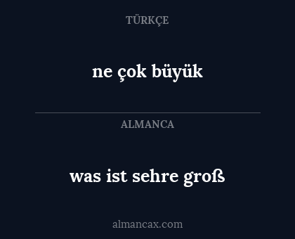 ne çok büyük - was ist sehre groß