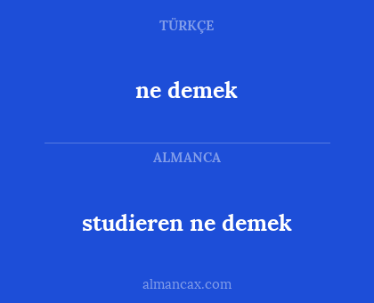 ne demek - studieren  ne demek