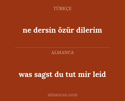ne dersin özür dilerim - was sagst du tut mir leid