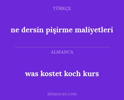 was kostet koch kurs - ne dersin pişirme maliyetleri