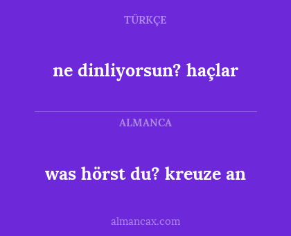 ne dinliyorsun? haçlar - was hörst du? kreuze an