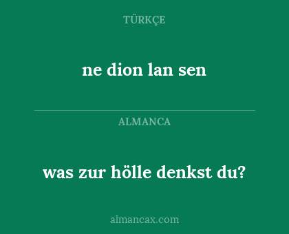 ne dion lan sen - was zur hölle denkst du?