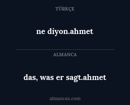ne diyon.ahmet - das, was er sagt.ahmet