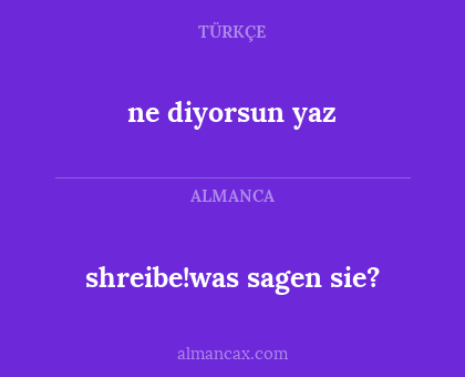 ne diyorsun yaz - shreibe!was sagen sie?