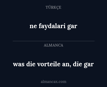 ne faydalari gar - was die vorteile an, die gar