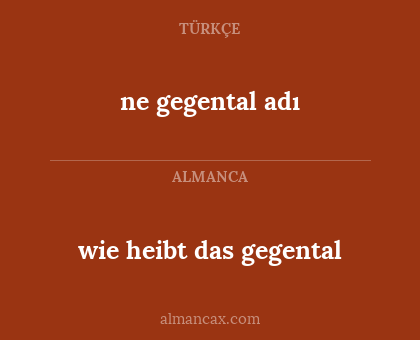 ne gegental adı - wie heibt das gegental