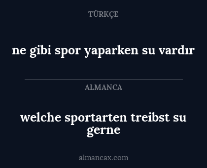 welche sportarten treibst su gerne - ne gibi spor yaparken su vardır