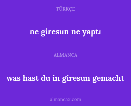was hast du in giresun gemacht - ne giresun ne yaptı