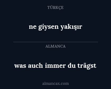 was auch immer du trägst - ne giysen yakışır